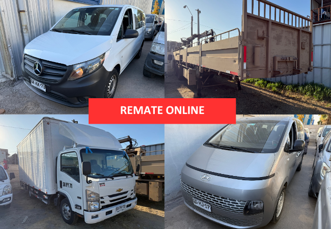 # VEHICULOS Viernes 15 de Mayo 2026 – 11:30 hrs. – SEMIREMOLQUE AUTOCARGANTE – CAMIONES FURGONADOS – CAMIONETAS – 4X4 – FURGONES – ¡DIFERENTES MARCAS Y MODELOS!