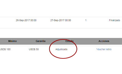 Voucher de retiro producto adjudicado