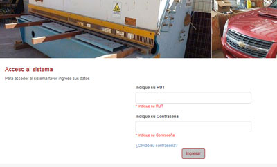 Ingreso de usuario con RUT y clave